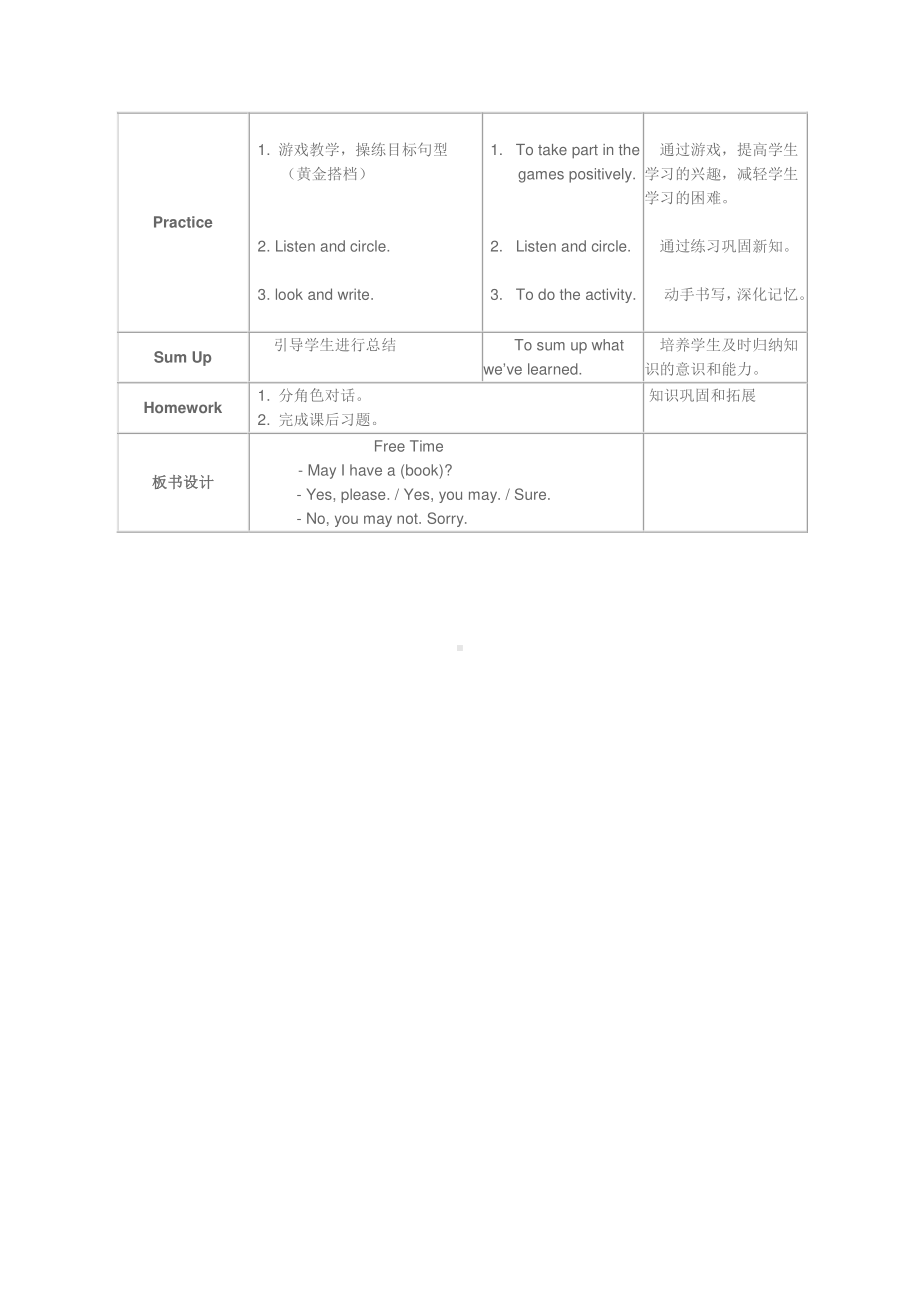 （广东）粤人版四年级下册-Unit 4 Free Time-Lesson 1-教案、教学设计--(配套课件编号：a0607).doc_第2页