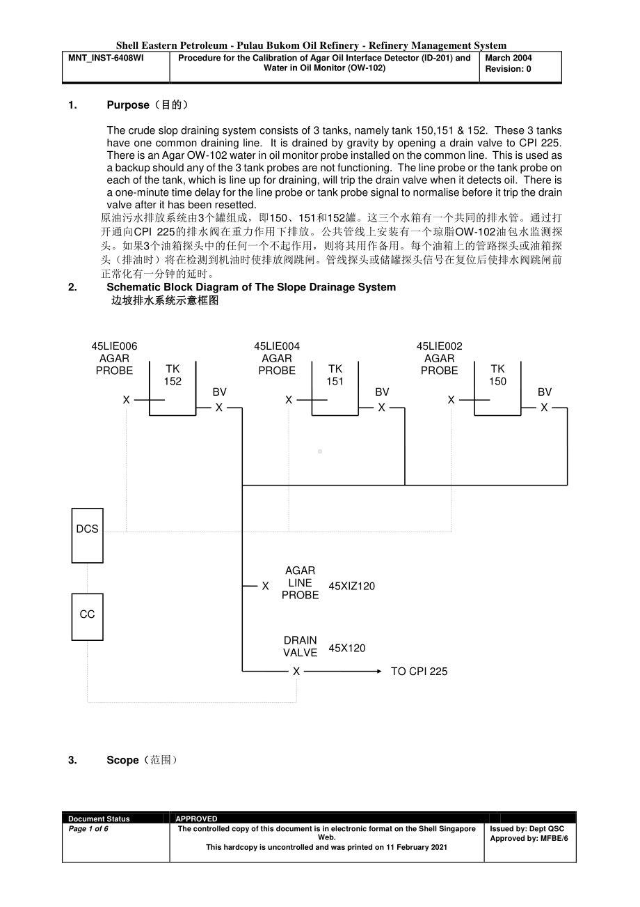 WI for the Calibration of Agar Oil Interface Detector (ID-201) and Water in Oil Monitor.DOC.doc_第1页