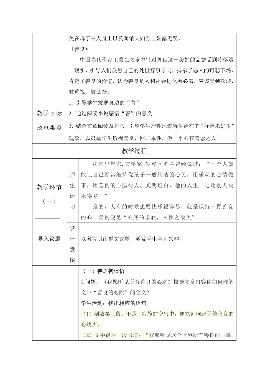 （2020全国群文阅读教学设计评选活动获奖作品）《心底的柔软人性之最美—“善”》高一16页.pdf_第2页