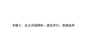 2021届新高考专用语文二轮专题复习专题七　近义词语辨析：虚实并行准确选用（课件40张）.ppt