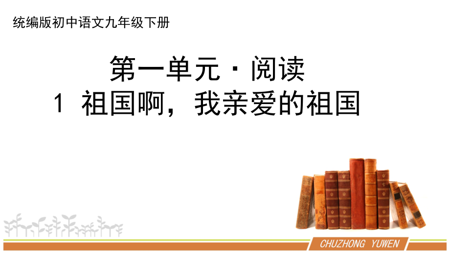 人教部编版语文九年级下册第一单元《祖国啊我亲爱的祖国》教案+课件+学案+测试题（共2课时4份文档）.zip