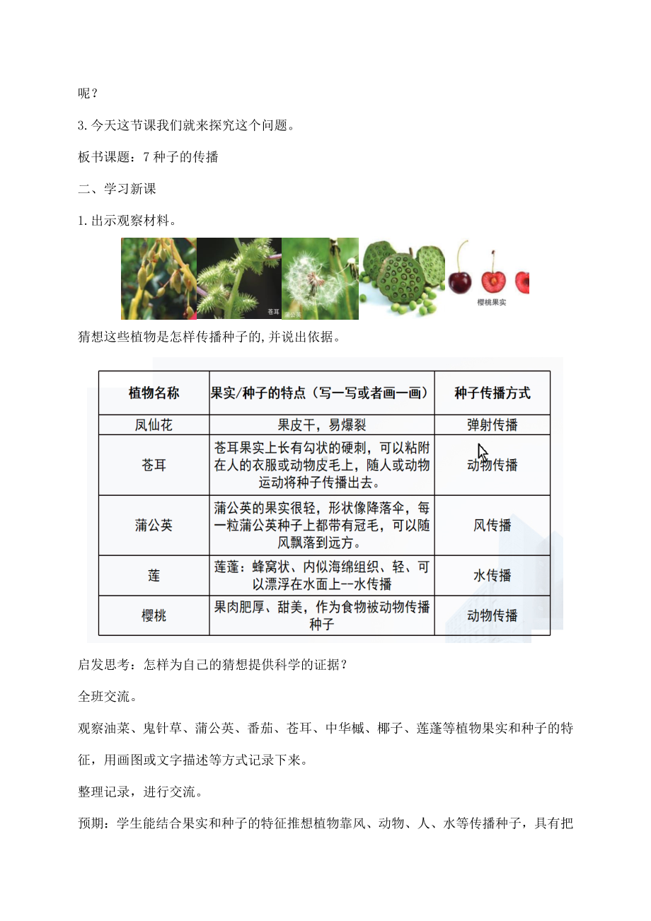 2021新教科版四年级下册科学1.7种子的传播教案.docx_第2页