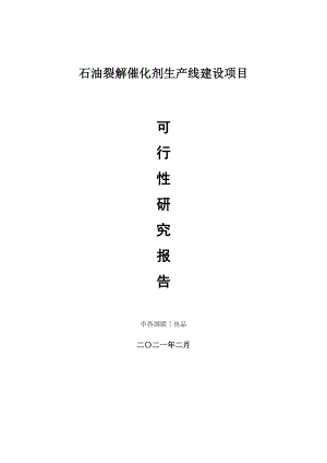 石油裂解催化剂生产建设项目可行性研究报告.doc