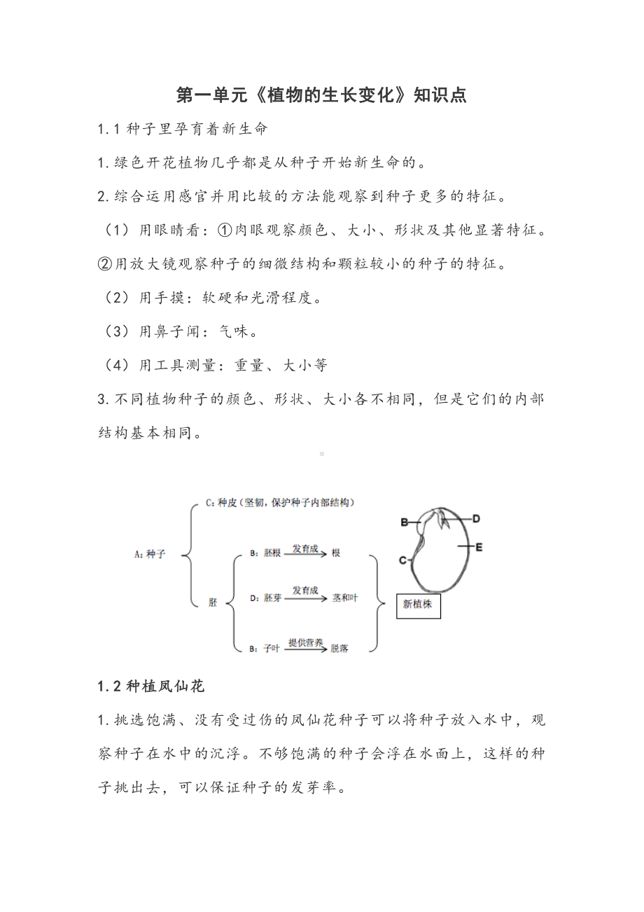 2020~2021新教科版四年级科学下册第一单元知识点.doc_第1页