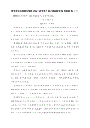 高考语文二轮复习专练：2021高考语外国小说百题专练（含答案22-41）.docx