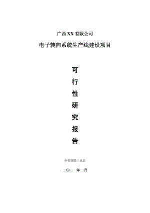 电子转向系统生产建设项目可行性研究报告.doc