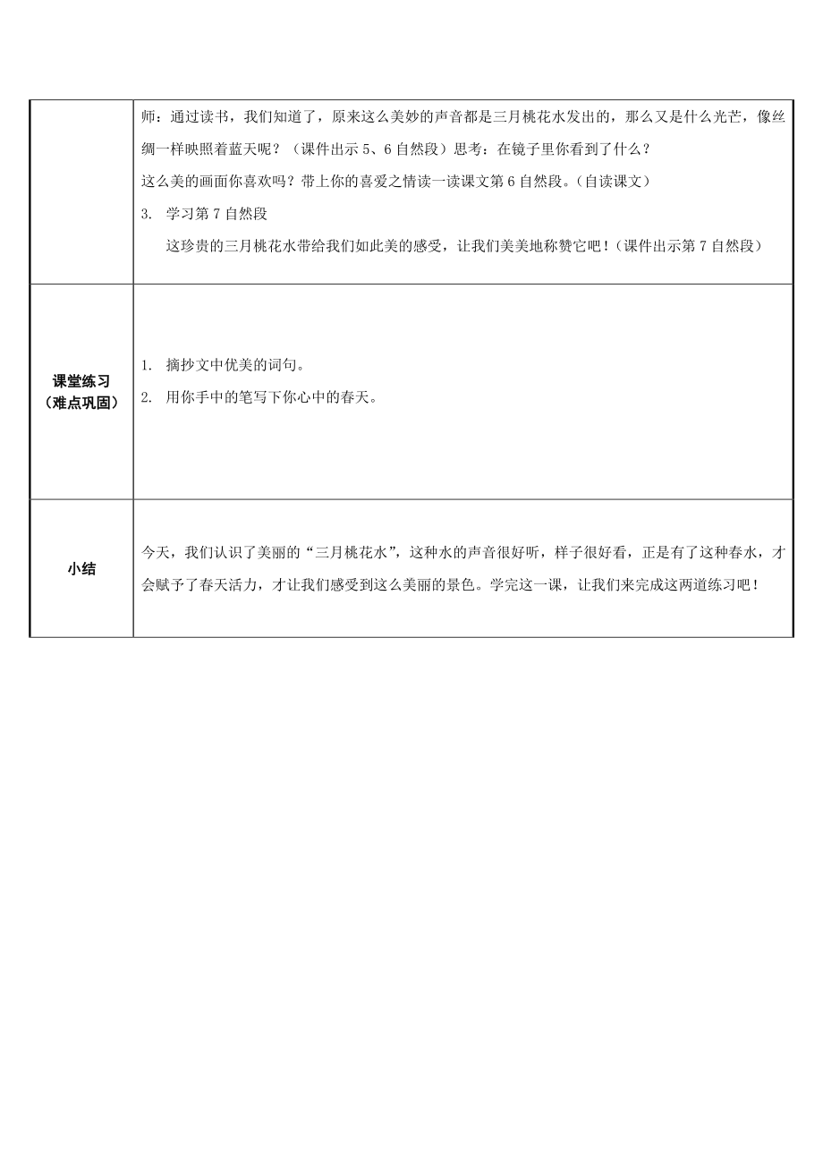 四年级语文下册教案-4《三月桃花水》人教部编版.docx_第2页