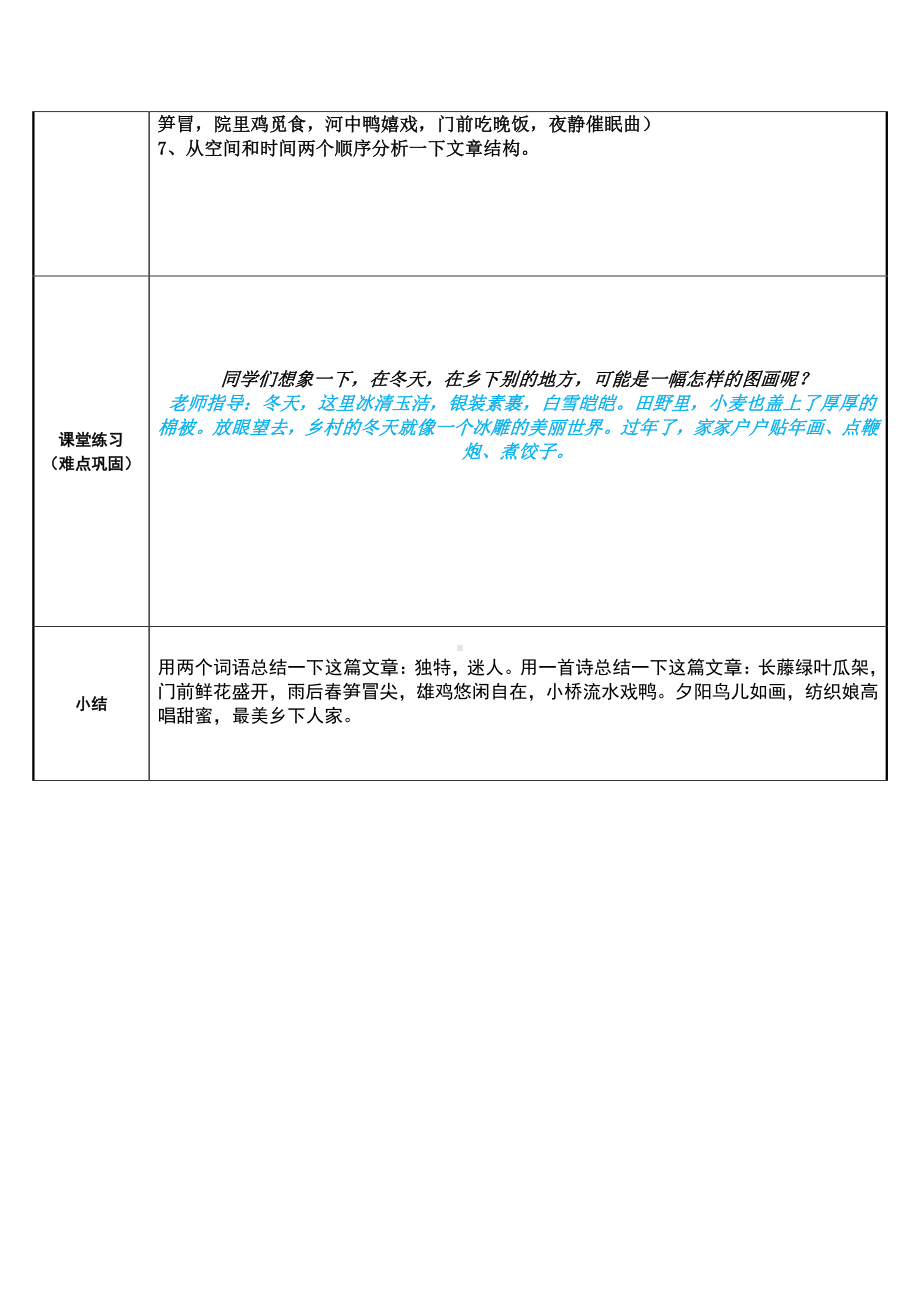 四年级语文下册教案：第1单元 2乡下人家（人教部编版）(3).docx_第2页