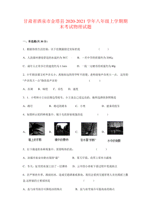 甘肃省酒泉市金塔县2020-2021学年八年级上学期期末考试物理试题及答案.docx