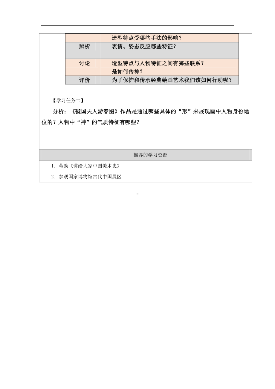 2019新人美版高中美术《美术鉴赏》程式与意蕴-中国传统绘画（一）-学习任务单.docx_第2页