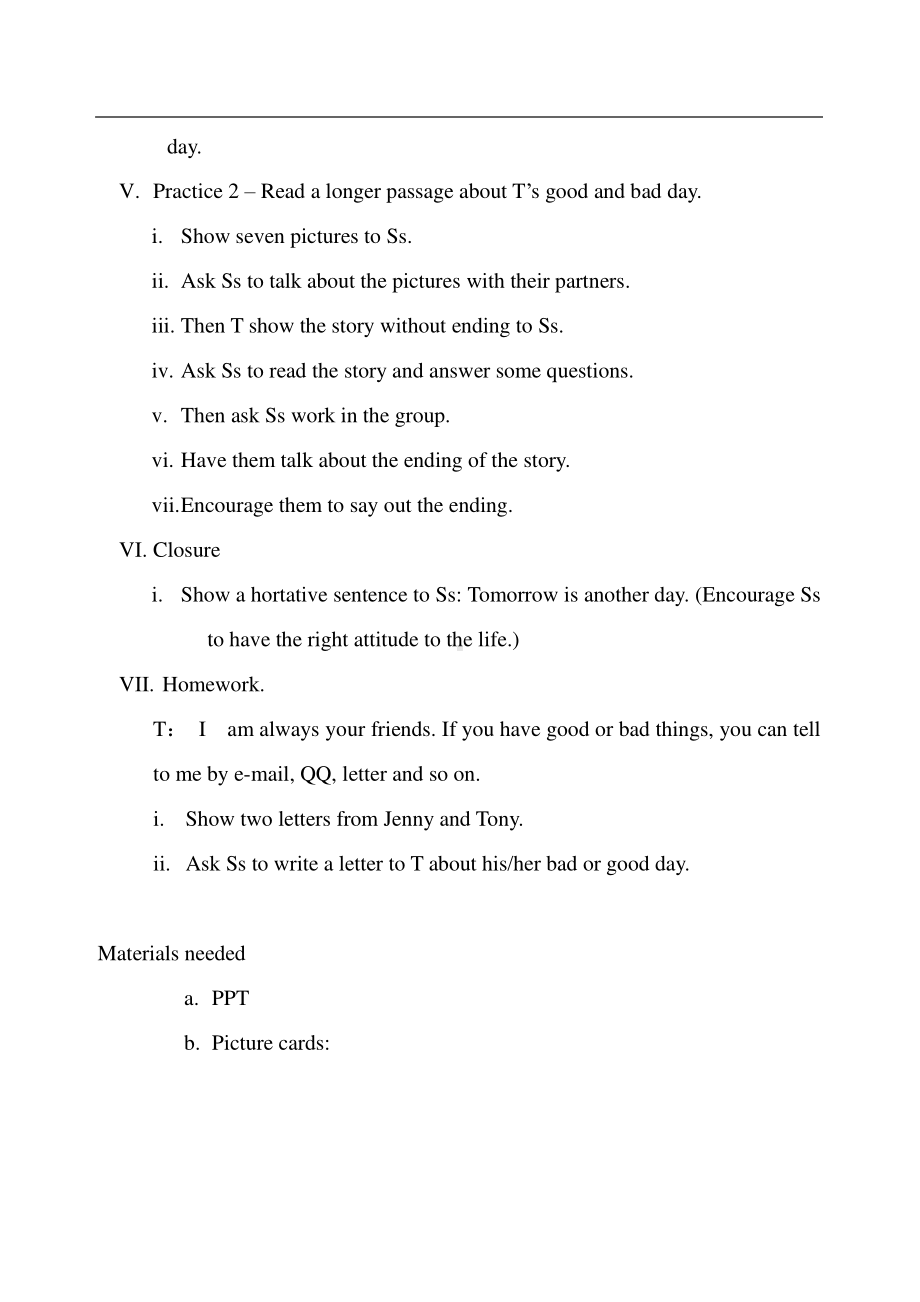 （广东）粤人版六年级下册-Unit 3 A Lucky Day-Lesson 4-教案、教学设计--(配套课件编号：90614).doc_第2页