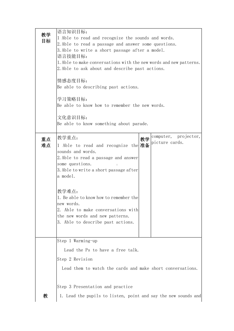 （广东）粤人版六年级下册-Unit 2 A Magic Day-Lesson 4-教案、教学设计--(配套课件编号：705e3).doc_第1页