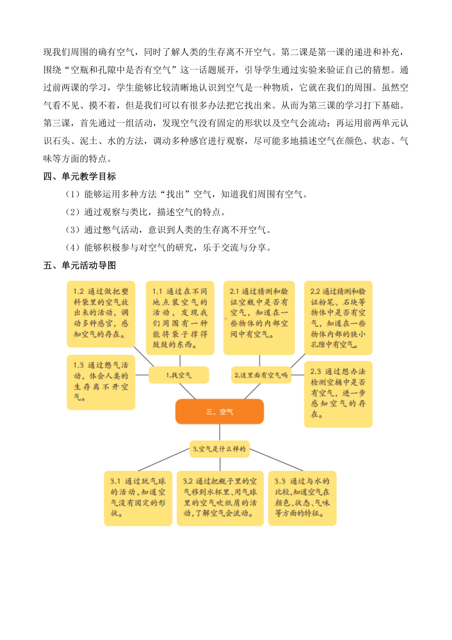 2020~2021苏教版一年级科学下册第三单元《空气》单元分析及课时安排.docx_第2页