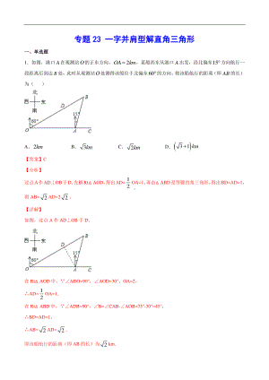 （吃透中考数学29个几何模型）模型23 一字并肩型解直角三角形.docx