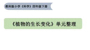 2021新教科版四年级下册《科学》第一单元植物的生长变化单元复习 ppt课件（15张ppt）.pptx