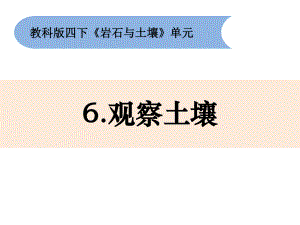 2021新教科版四年级下册《科学》3-6《观察土壤》ppt课件(共13张PPT).pptx