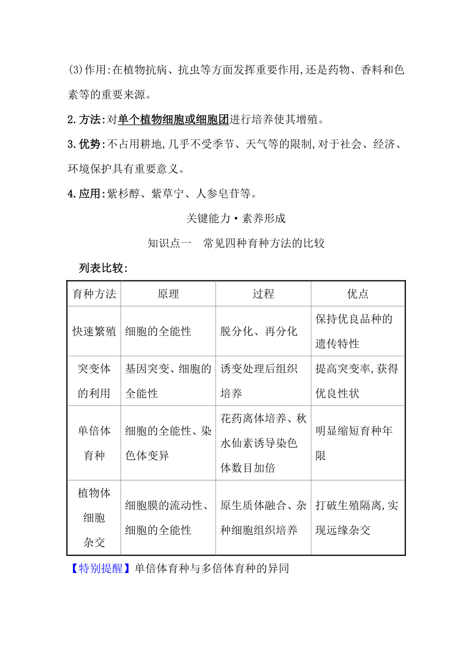 （新教材）高中生物人教版选择性必修三学案+练习：2.1.2 植物细胞工程的应用 （含解析）.doc_第3页