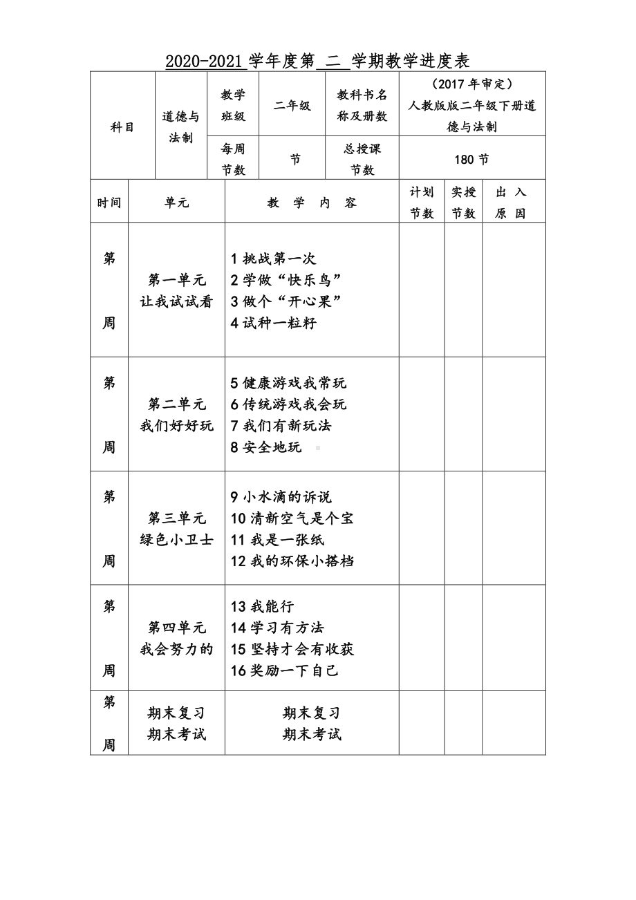 2021年部编人教版小学二年级(下)《道德与法治》全册教案.docx_第2页