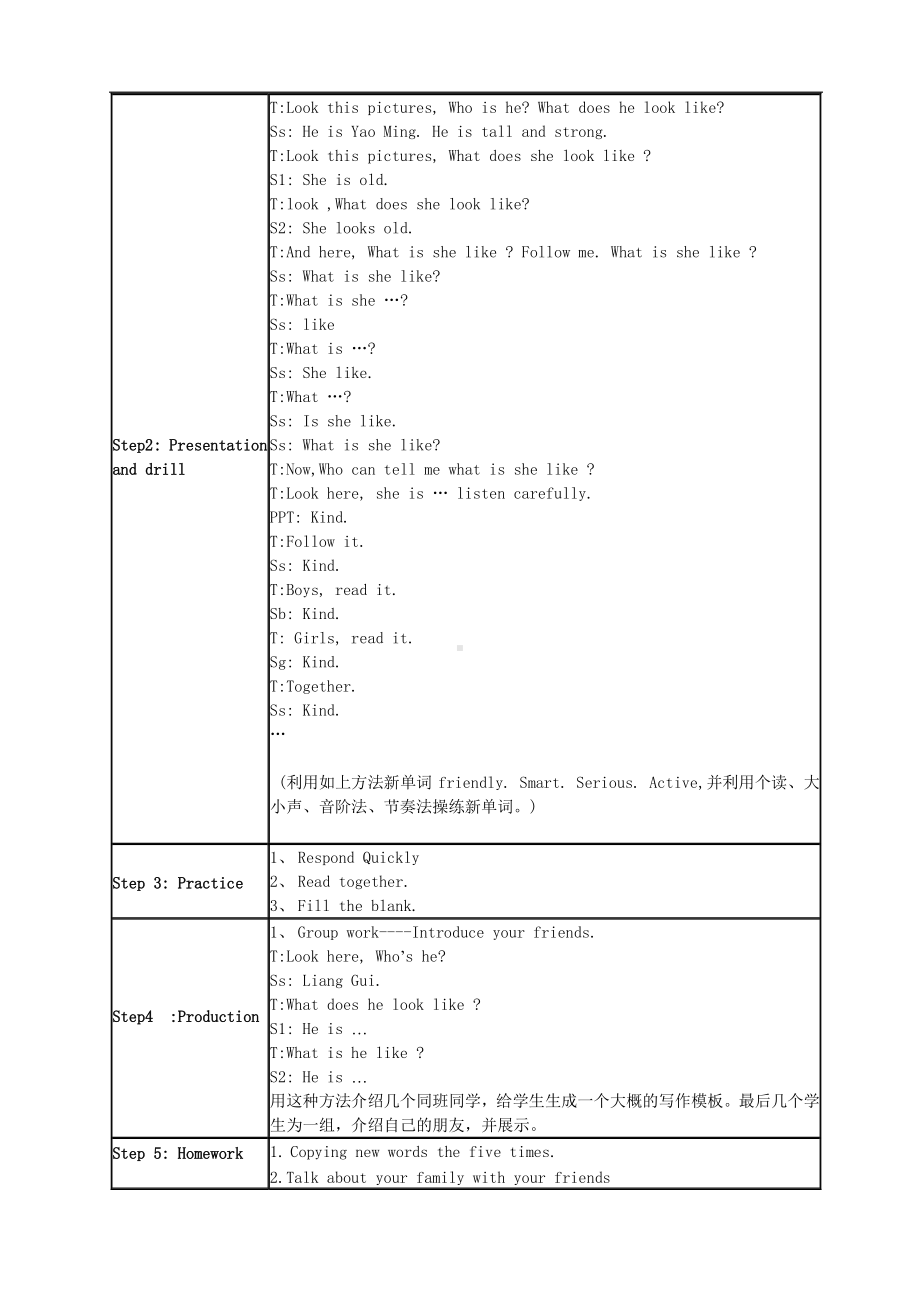 湘少版五年级下册英语-Unit 9 He's kind to children.-教案、教学设计-公开课-(配套课件编号：101b8).docx_第2页