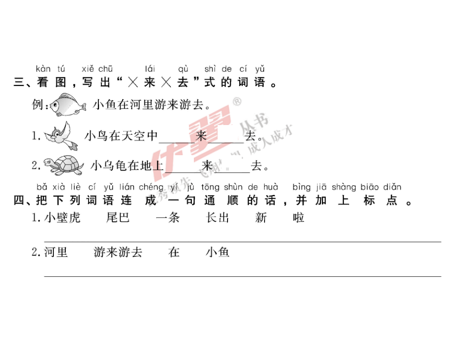 部编版一下语文小壁虎借尾巴 作业.pptx_第3页