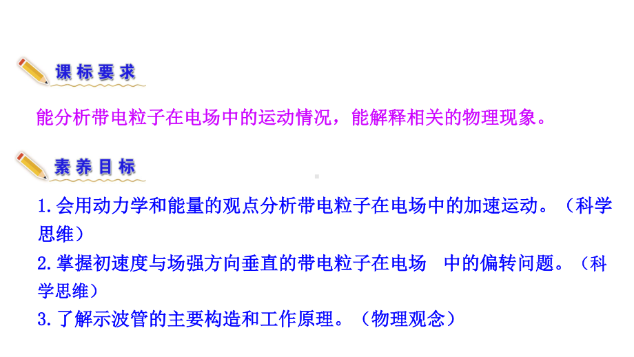 （新教材）2022版高中物理人教版必修第三册课件：10.5 带电粒子在电场中的运动 .ppt_第3页