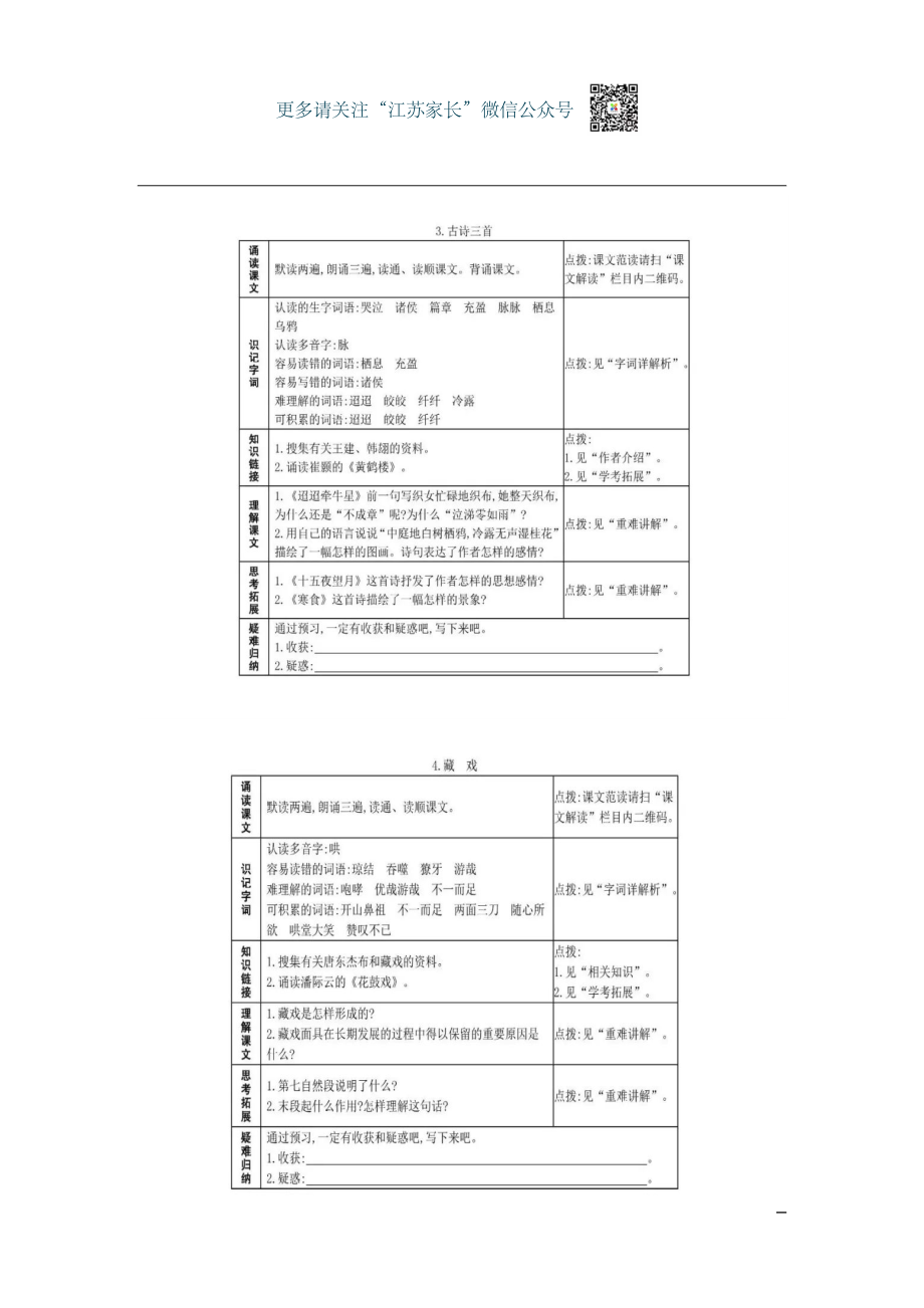 部编版六年级语文下册全部课文预习单.pdf_第3页