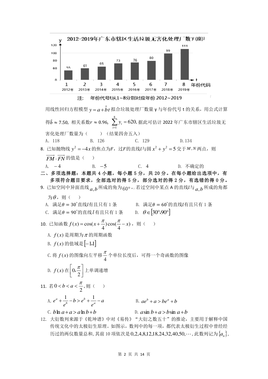 广东省2021 届高三六校第三次联考数学试题.docx_第2页