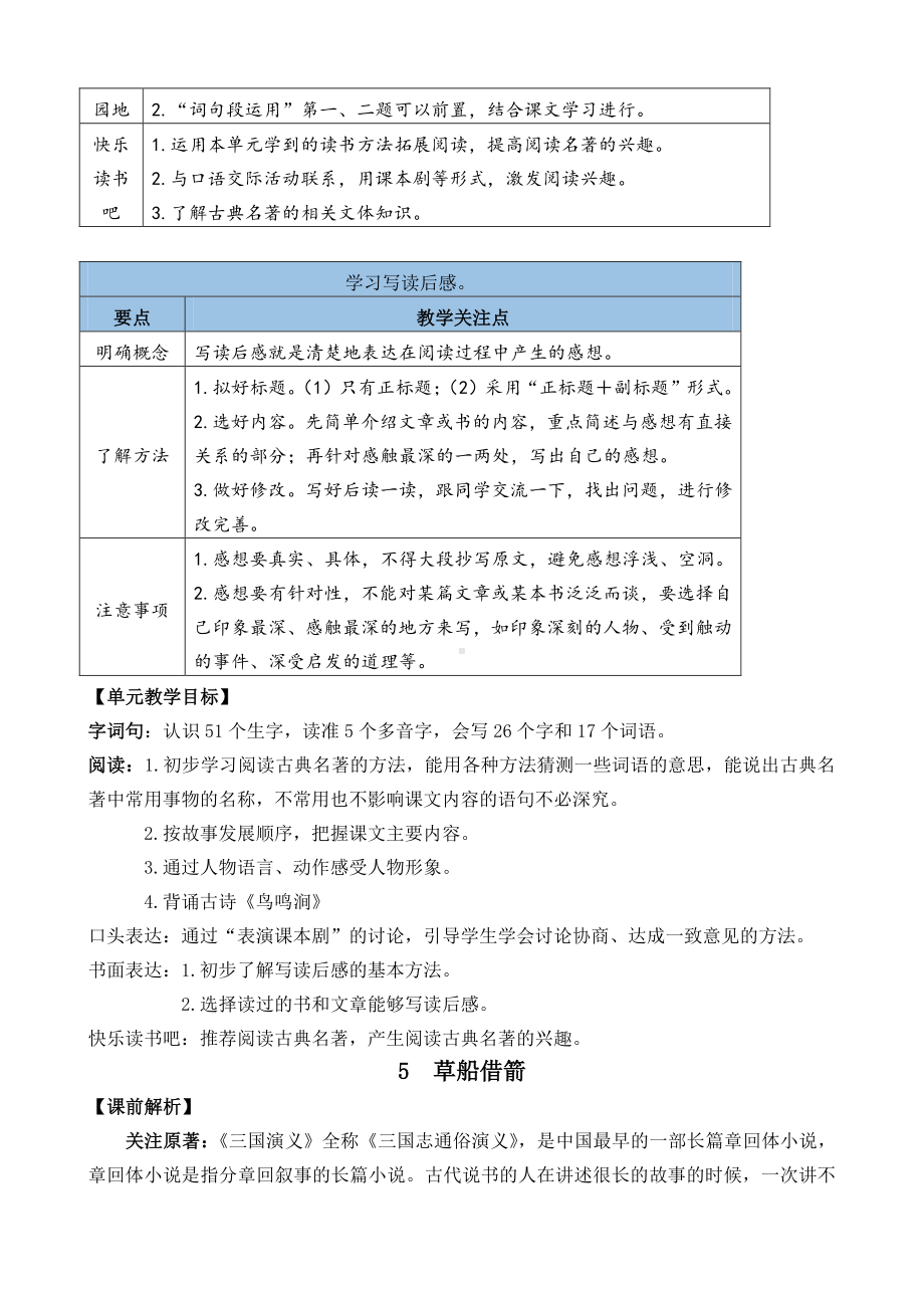 2021年春部编版五年级语文下册第5课草船借箭教学设计.docx_第2页