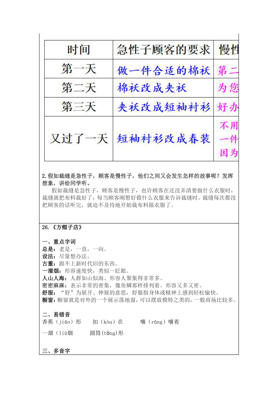 部编语文三年级下册第8单元 “地毯式”自主学习过关自查表.pdf_第3页