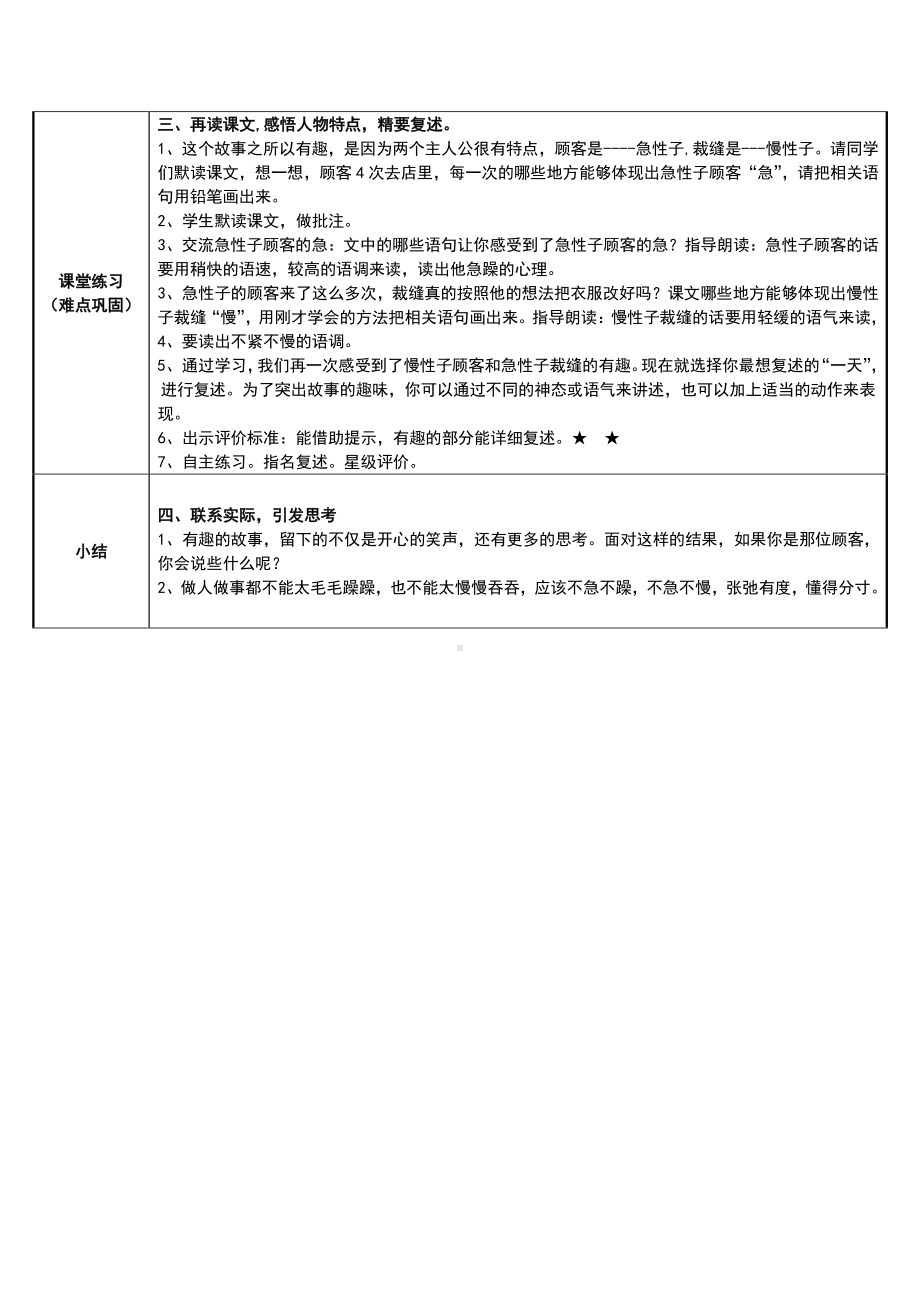 三年级语文下册教案：第8单元 25慢性子裁缝和急性子顾客（人教部编版）.doc_第2页