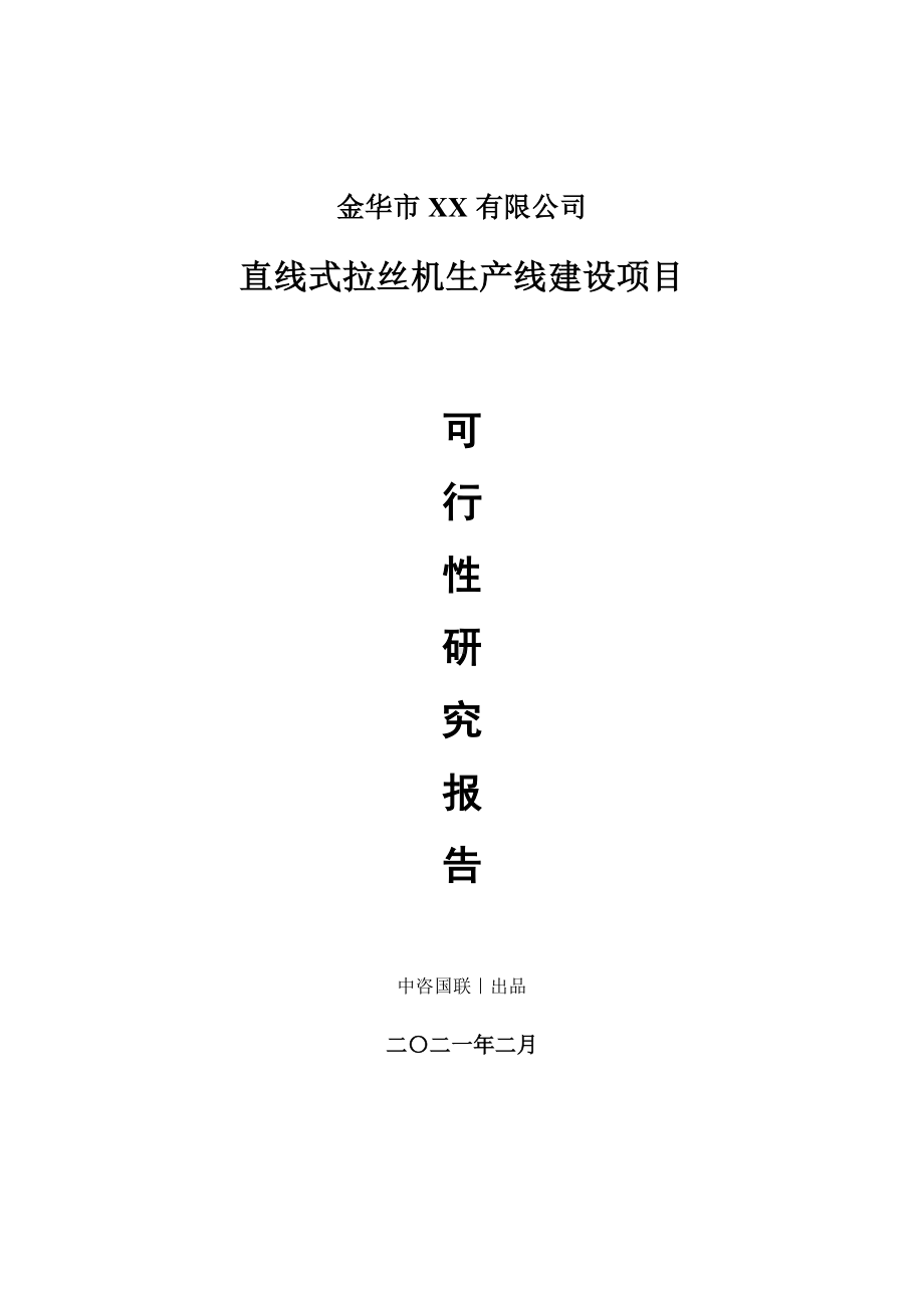 直线式拉丝机生产建设项目可行性研究报告.doc_第1页