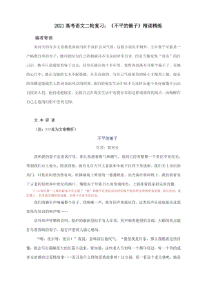 2021高考语文二轮复习：《不平的镜子》精读精练.docx