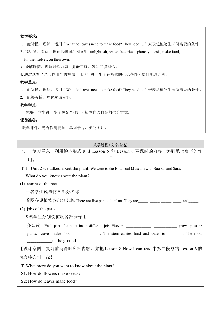 北京版五下UNIT TWO WHAT DO FLOWERS DO -Lesson 7-教案、教学设计(配套课件编号：0012b).doc_第2页