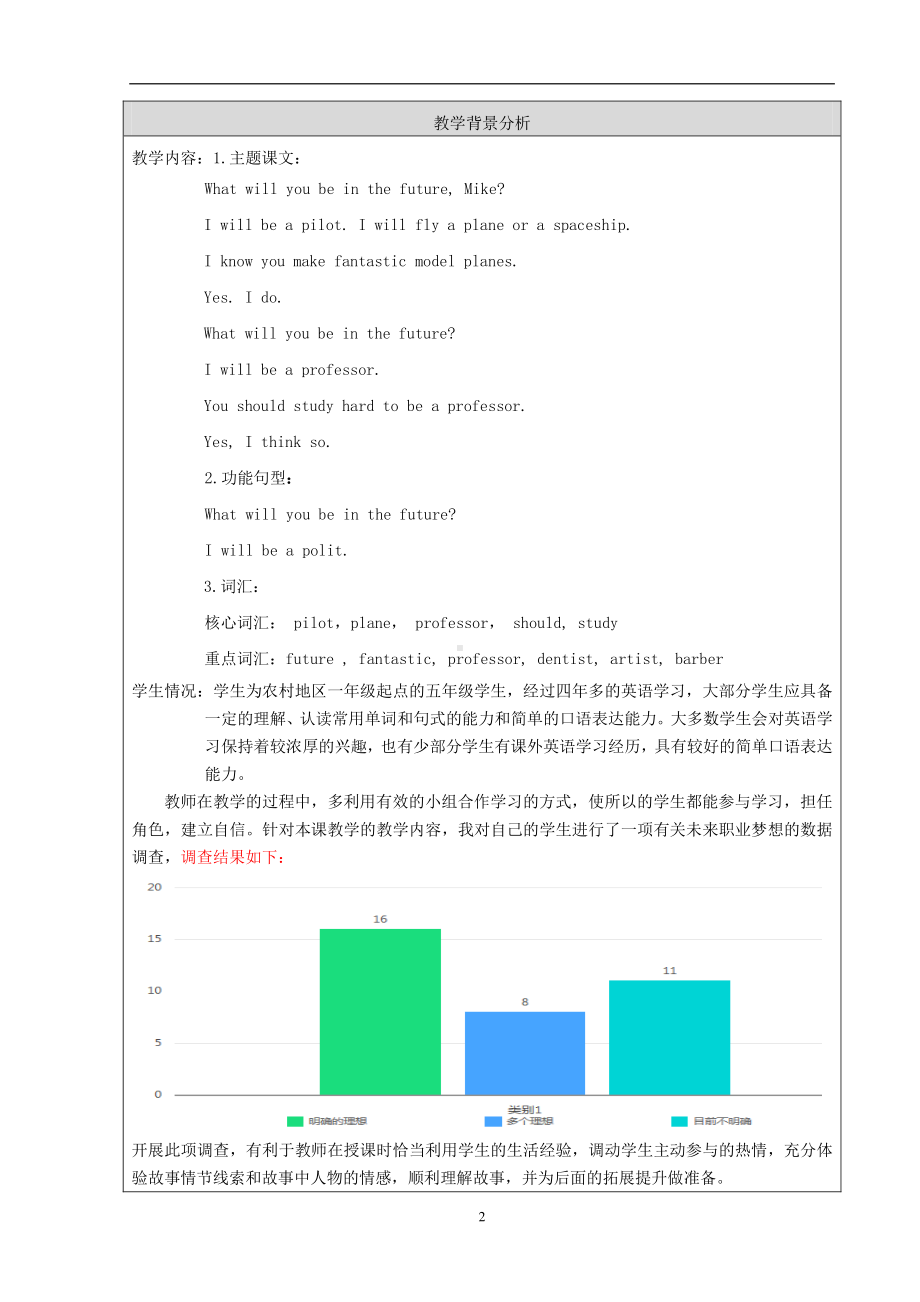 北京版五下UNIT SIX WHAT WILL YOU DO IN THE FUTURE -Lesson 19-教案、教学设计(配套课件编号：502d1).doc_第2页