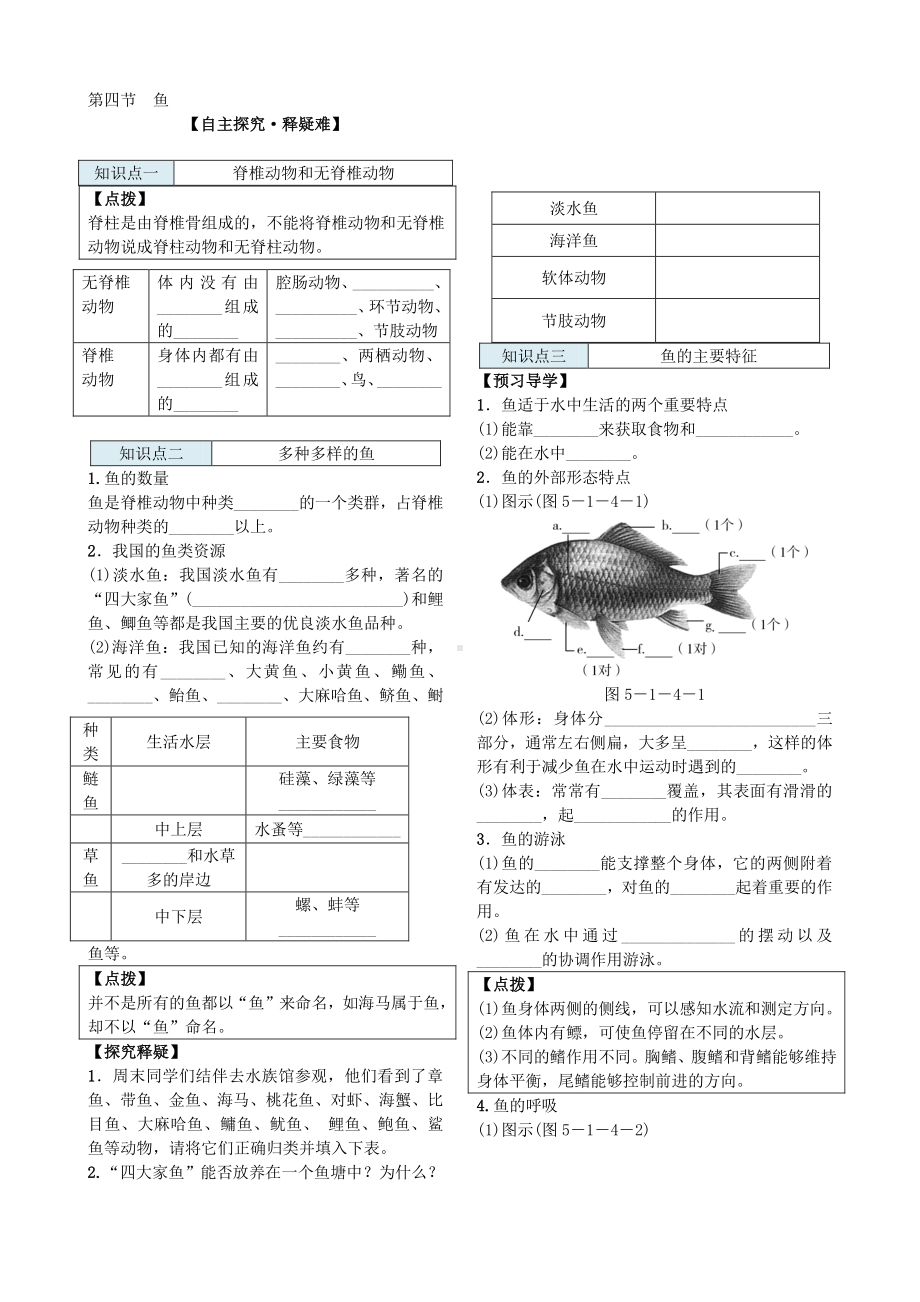 第四节 鱼 导学案.docx_第2页