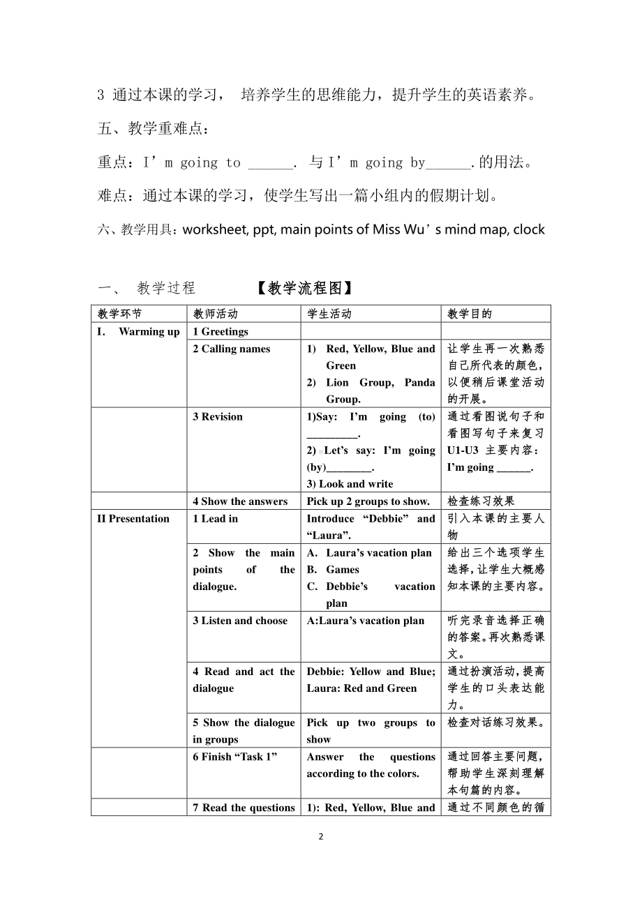 （广东）粤人版五年级下册英语Review 1-Lesson 2-教案、教学设计--(配套课件编号：9099e).docx_第2页