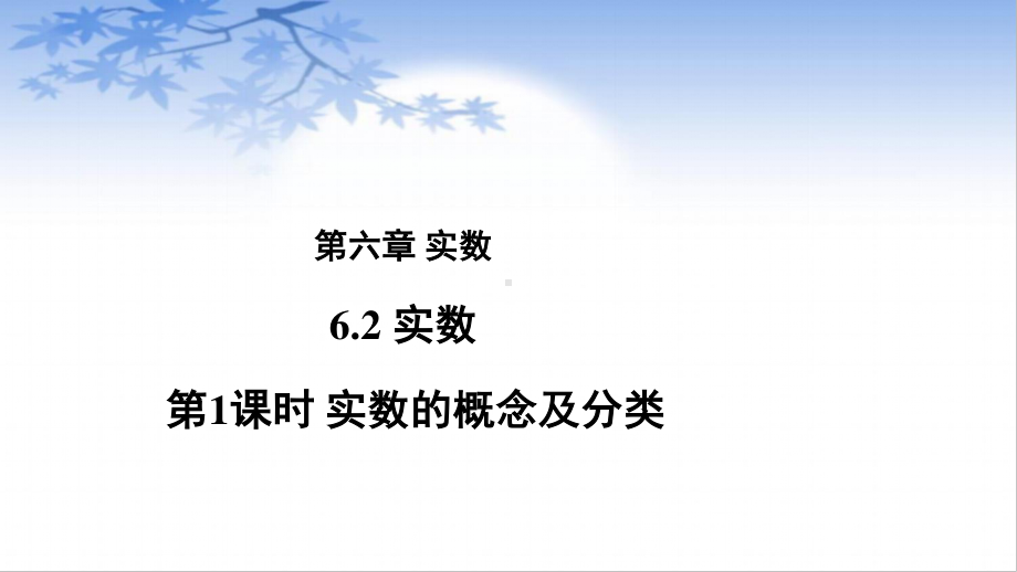 沪科版数学七年级下册：6.2实数-实数的概念及分类-课件.pptx_第1页