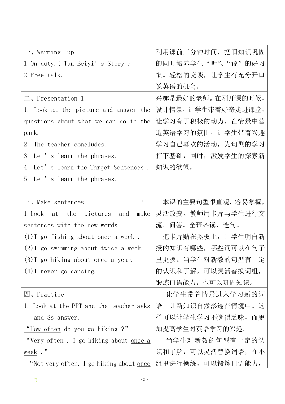 （广东）粤人版五年级下册英语Unit 5 My Favorite Activities-Lesson 1-教案、教学设计--(配套课件编号：00383).doc_第3页