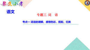 （2021版小升初语文教学PPT课件）考点一 词语的理解、感情色彩、搭配、归类.ppt