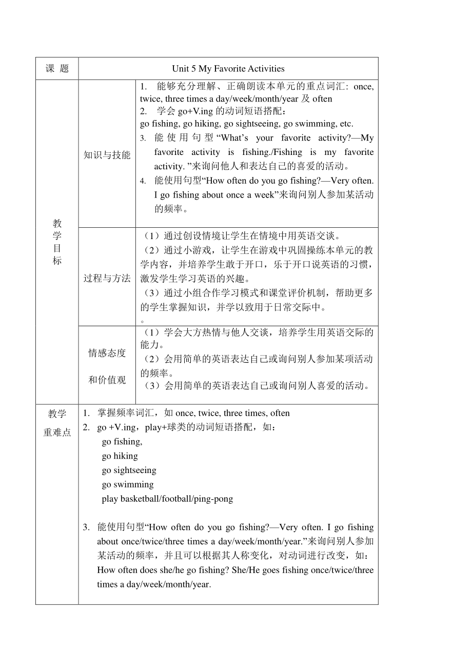 （广东）粤人版五年级下册英语Unit 4 Going Outing-Lesson 5-教案、教学设计--(配套课件编号：84291).docx_第1页