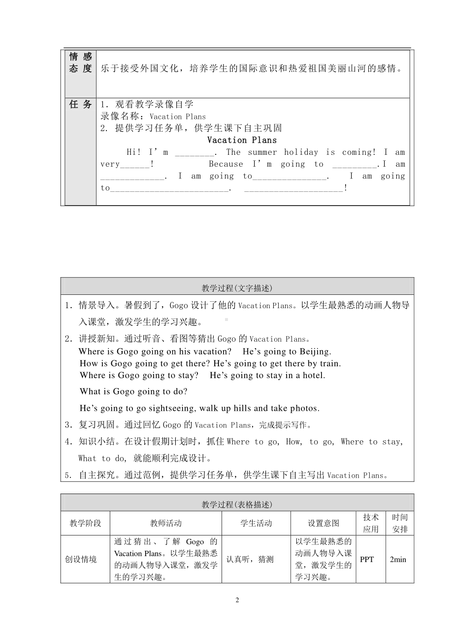 （广东）粤人版五年级下册英语Unit 2 Vacation Plans-Lesson 5-教案、教学设计--(配套课件编号：6131c).doc_第2页