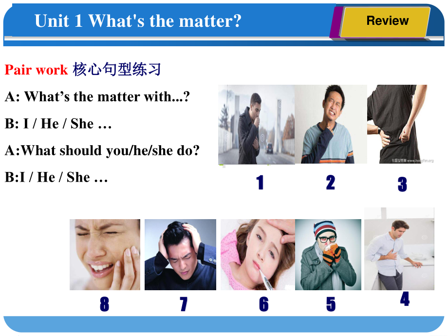 2021春人教版英语八年级下学期Unit 1 What‘s the matter(Section A 3a-4c)课件.pptx_第2页