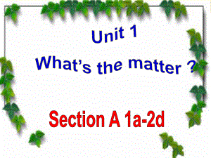 2021春人教版八年级英语下册课件-Unit 1 What’s the matter Section A（1a-2d）.ppt