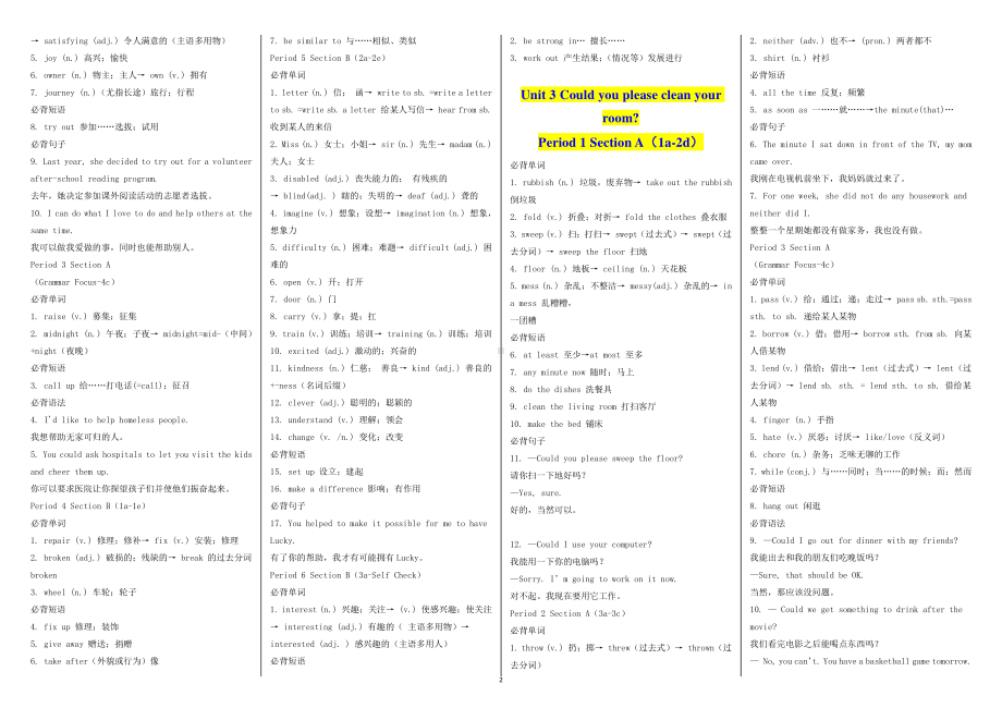 人教版go for it 八年级下册英语unit1-unit10单词词组句子.doc_第2页