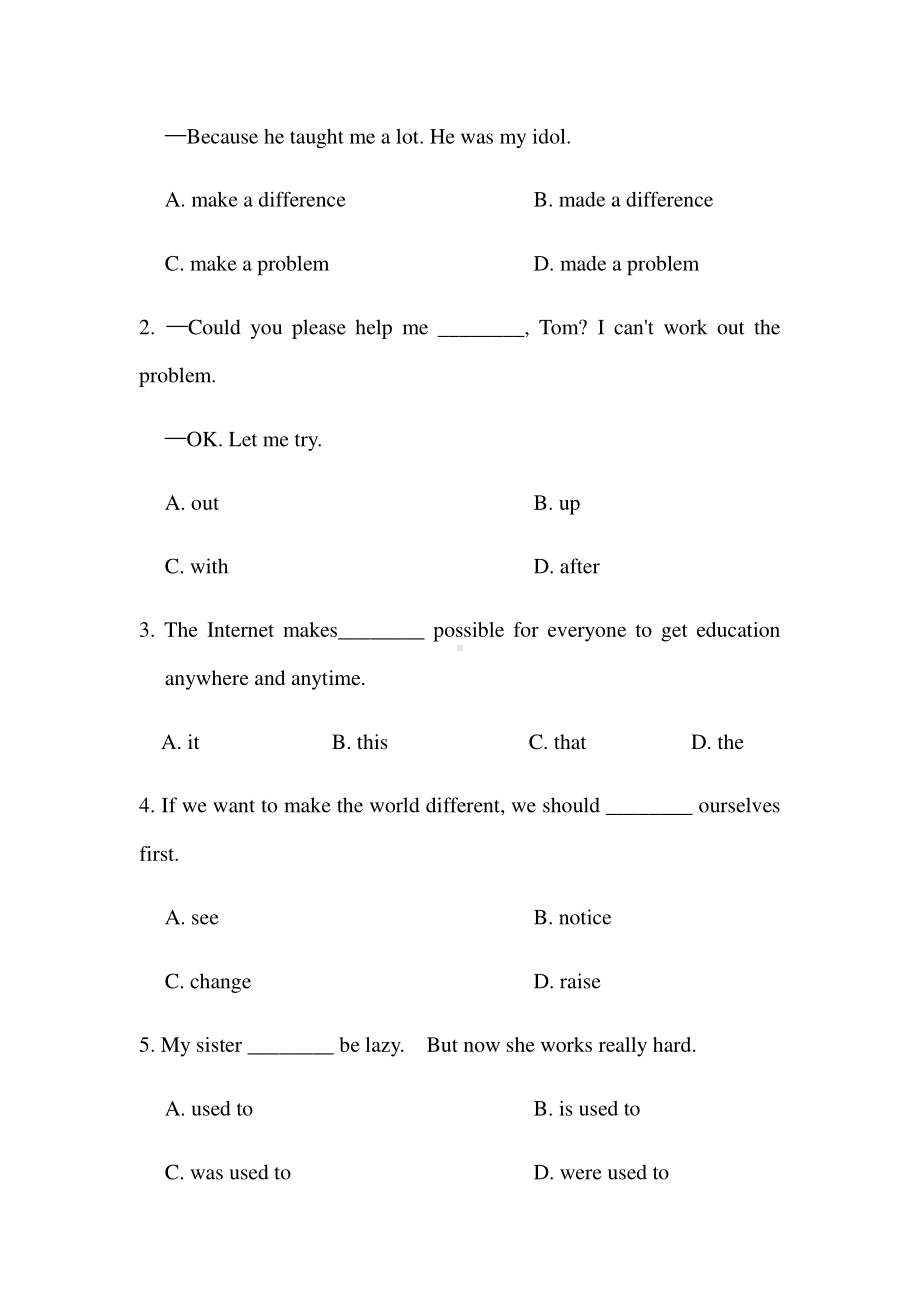 人教版go for it 八年级下册英语期中复习专题 单项选择（含解析）.docx_第3页