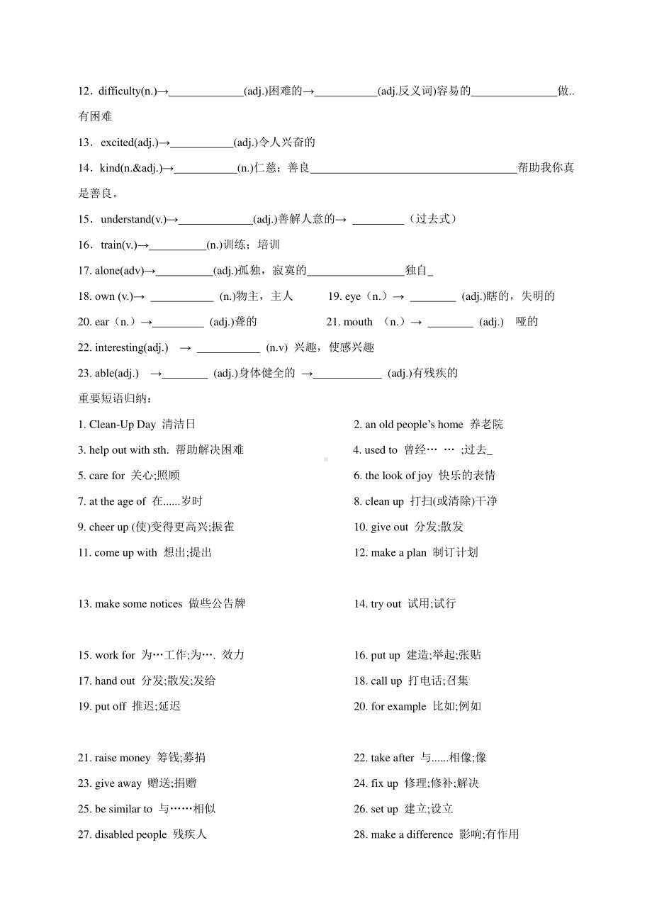 人教版go for it 八年级下册英语Unit 1-2复习-人教版八年级英语下册（基础班）练习.doc_第2页