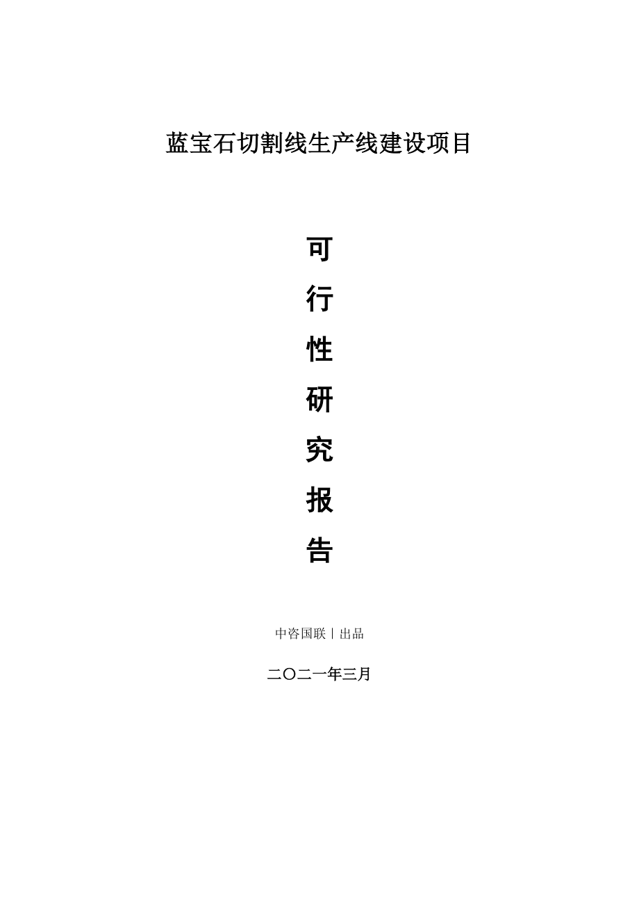 蓝宝石切割线生产建设项目可行性研究报告.doc_第1页