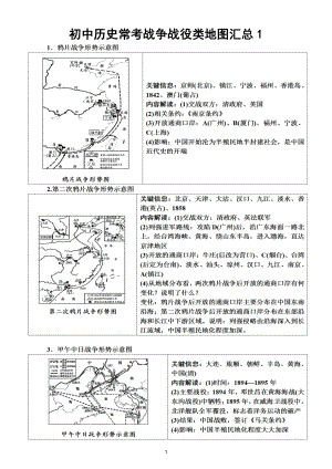 初中历史中考常考《战争、战役类地图》汇总.doc