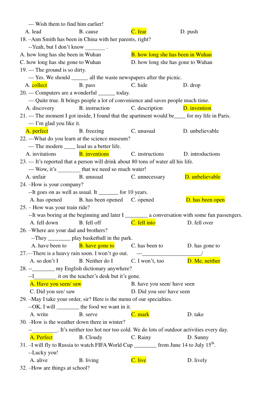 人教版八年级下册英语易错题 Unit 9（含答案）.docx_第2页