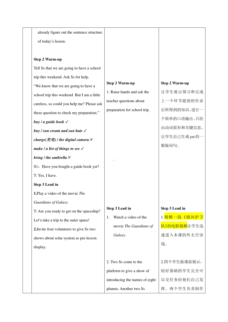 外研版八年级下册英语Module 3 Unit 1 教案.doc_第3页